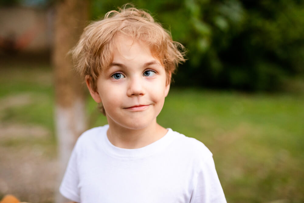 Boy with strabismus