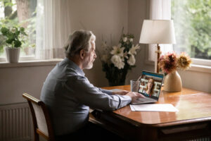 man using laptop